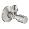 GROHE Hoekstop kraan 1/2" x 3/8" met metalen hendel en metalen rozas, SuperSteel
