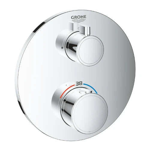 Grohe Grohtherm Convent. Concealed mitigeur douche thermostatique 1/2 pour Smartbox chromé pour 1 sortie avec vanne d'arrêt - rond