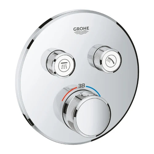 Grohe Grohtherm SmartControl Smartcontrol Set de finition rond chromé 2 sorties