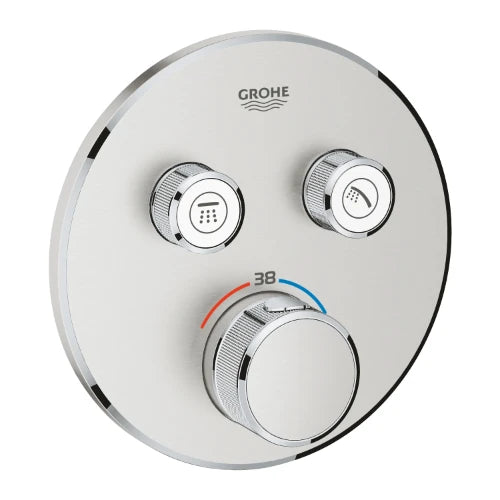 Grohe Grohtherm SmartControl Rainshower Set de finition supersteel à combiner avec Rapido SmartBox 35 600 000
