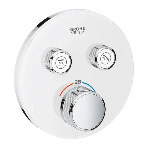 SET DE FINITION GROHE SMARTCONTROL moon white rond 2 sorties