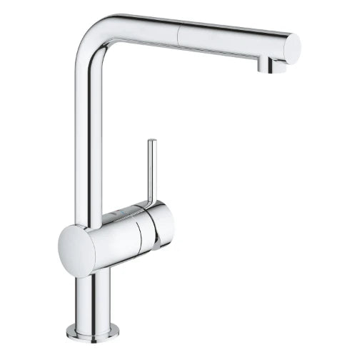 Grohe Minta mitigeur cuisine - chromé - L-bec d'écoulement - mousseur extracible