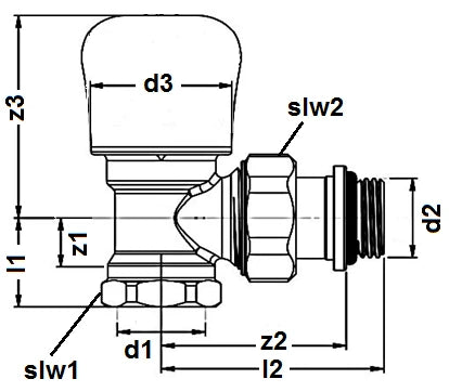 Comap 408U robinet radiateur 3/4 équerre reglage double - nickelé