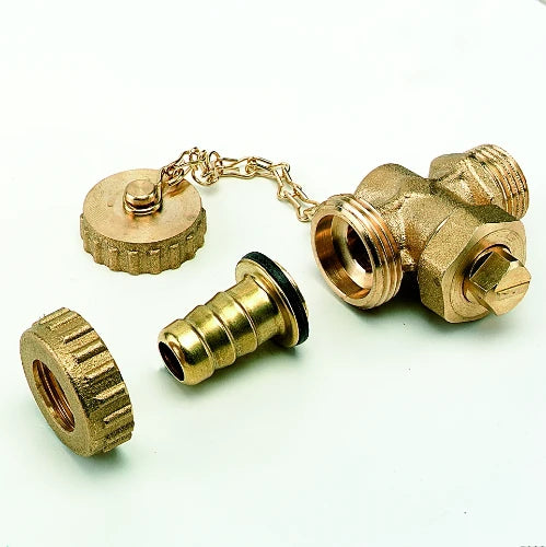 Comap 739AR robinet de vindange 3/8 avec bouchon et chainette et raccord jardin