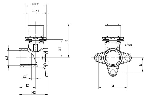 Comap MultiSkin applique murale 40 mm 90° FF 20 x 1/2 F