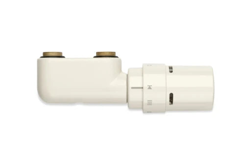 Vasco set de vanne équerre 1/2 - RAL 9016 blanc signalisation - avec tête thermostatique