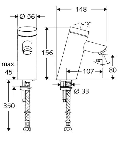 ROBINET DE LAVABO SCHELL PURIS chromé fermeture temporisee