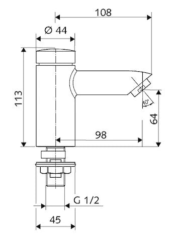 Schell Petit SC robinet lavabo 1/2M temporisé chromé -durée réglable