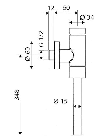 Schell Schellomat Basic robinet d'urinoir 1/2 - agréé Belgaqua - avec robinet d'arrêt - raccord extérieur - chromé