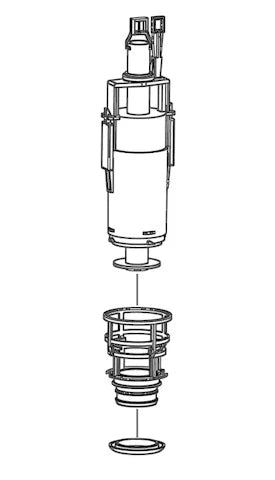 SCHELL Cloche incl.siège de cloche pour réservoir de chasse encastr. SCHELL