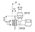 Schell Comfort robinet d'arrêt équerre 1/2 x 10 mm - chromé - sans rosace