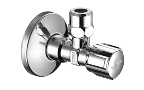 Schell Comfort robinet d'arrêt équerre 3/8 x 10 mm - chromé - avec écrou long et rosace