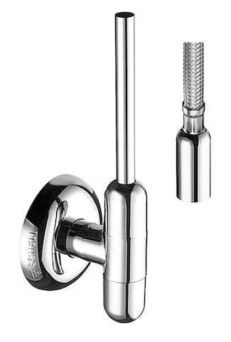 Schell Rondo robinet d'arrêt équerre 1/2 x 10 mm - chromé - avec rosace