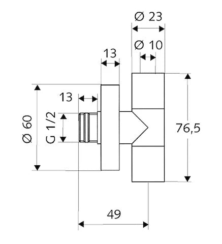 Schell Edition robinet d'arrêt équerre 1/2 M X 10 MM chromé avec rosace