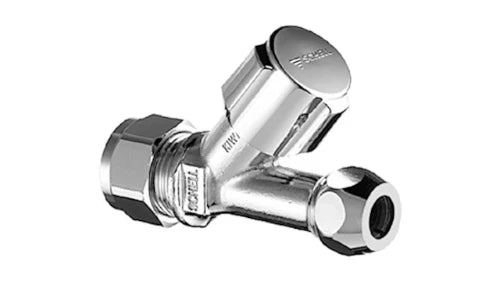 Schell Comfort robinet d'arrêt droit 15 x 10 mm - chromé - sans rosace - raccord à compression