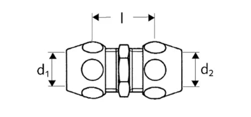 MANCHON SCHELL 12 MM X 12 MM chromé