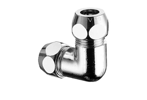 Schell bicône équerre FF 10 x 10 mm - chromé