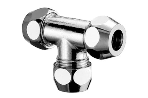 Schell Té à compression FFF 10 x 10 x 10 mm - chromé
