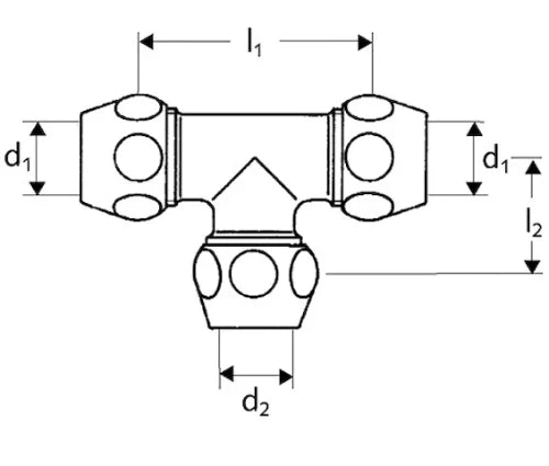 Schell Té à compression FFF 10 x 10 x 10 mm - chromé