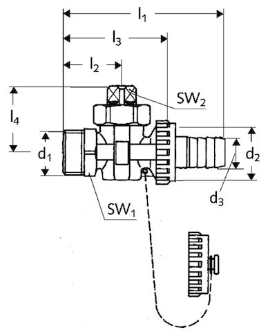 ROBINET DE VIDANGE SCHELL 1/2 laiton
