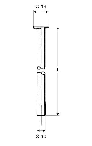 Schell tuyau 10 x 300 mm - chromé - avec 1 collerette 18mm