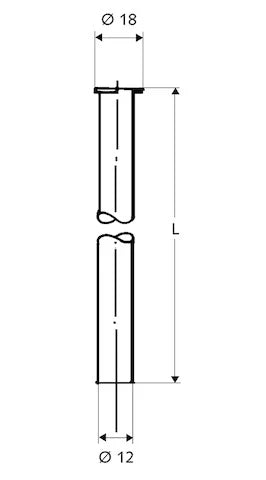 SCHELL Tube cuivre, collet 1/2", d: 12 mm, 1000 mm, chromé