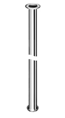 Schell tuyau 10 x 700 mm - chromé - avec 2 collerettes 3/8 et 1/2