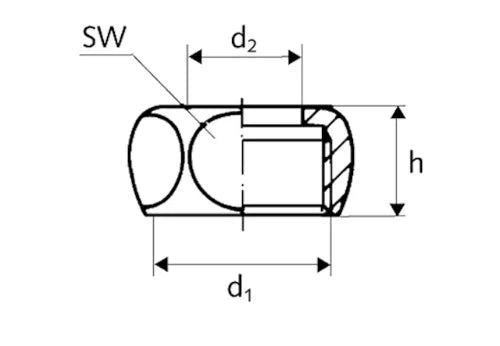 Schell écrou 10 x 1/2 F - chromé - sans bague de compression