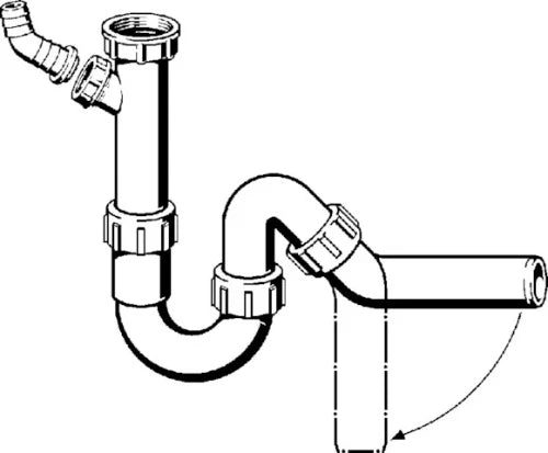 Viega PP siphon tubulaire simple avec WMA 6/4 x 40 mm - blanc