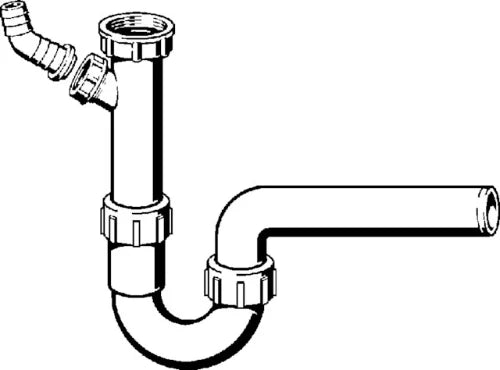 Viega PP siphon tubulaire simple avec WMA 6/4 x 40 mm - blanc - évacuation horizontale