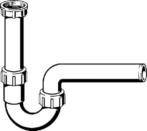 Viega PP siphon tubulaire simple 6/4 x 40 mm - blanc - évacuation horizontal
