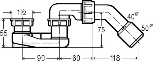 Viega PP siphon de douche 6/4 x 40/50 mm