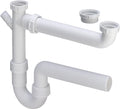 Viega PP siphon tubulaire double avec WMA 6/4 x 40 mm - blanc - évacuation horizontale