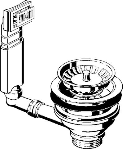 Viega crepine avec trop-plein 6/4 x 114,5 mm - chromé