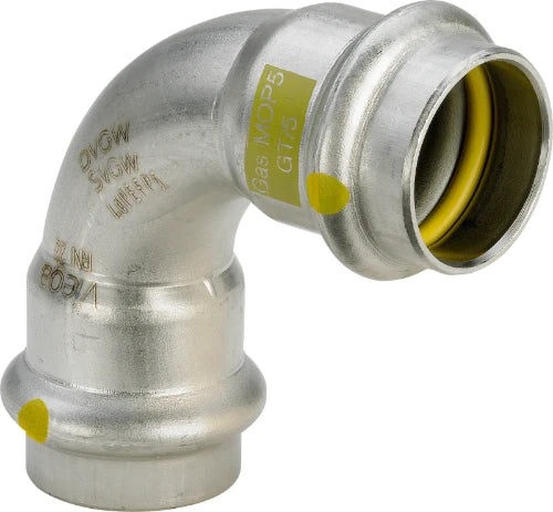 Viega Sanpress Gaz inox coude 90° FF 28 x 28 mm