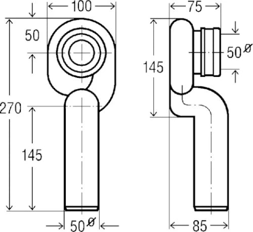 SIPHON URINOIR VIEGA sortie vertical