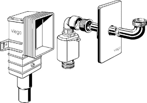 Viega PP siphon encastré pour lavabo 5/4 x 40/50 mm - chromé - in hauteur réglable - convient pour lavabo PMR
