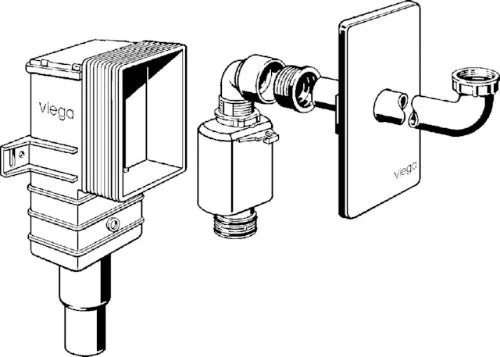 Viega PP siphon encastré pour lavabo 5/4 x 40/50 mm - blanc - in hauteur réglable - convient pour lavabo PMR