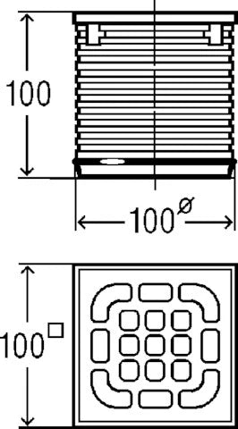Viega Advantix rehausse 100 x 100 mm - grille inox