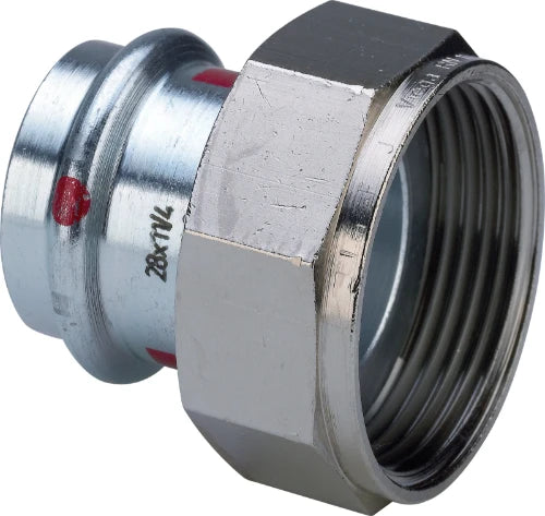 Viega Prestabo acier zingué raccord 2-pièces avec écrou libre joint plat FF 28 x 5/4 F