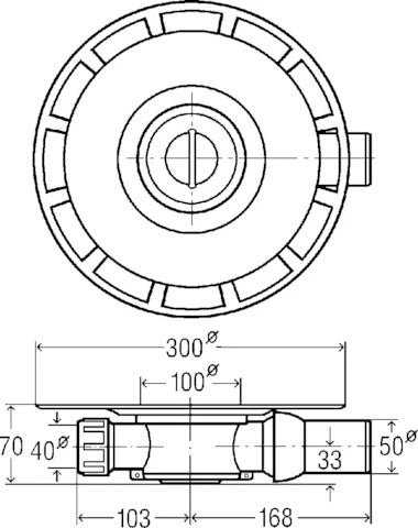 Viega Advantix siphon de sol salle de bain - horizontal - sans rehausse - avec manchette d'étanchéité (Kerdi)