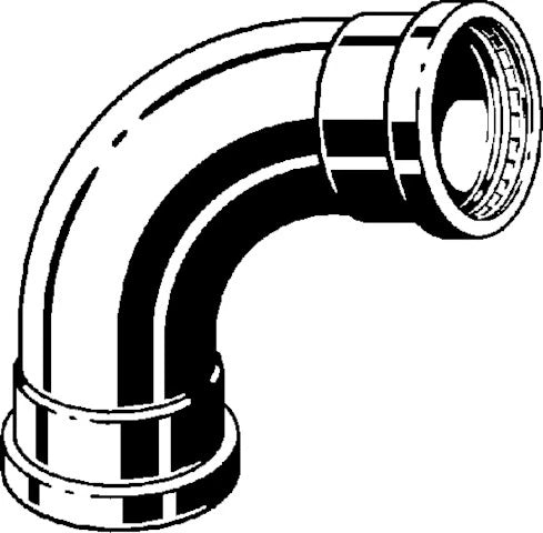 Viega Prestabo acier zingué XL coude 90° FF 76,1 x 76,1 mm