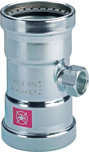 Viega Prestabo acier zingué XL té réduit avec filetage femelle FFF 76,1 x 3/4 F x 76,1 mm