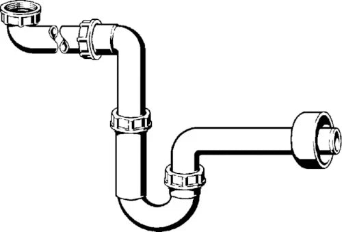 Viega PP siphon tubulaire simple 5/4 x 32 mm gain de place - blanc