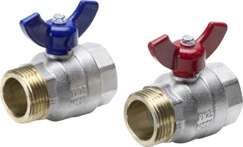 Viega Fonterra set vannes à bille MF 4/4 x 4/4 - bleu/rouge - prix par set de 2 pièces