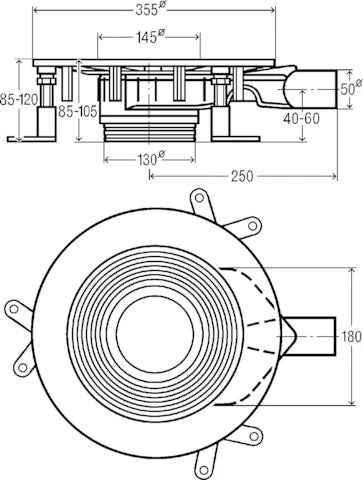 SIPHON DE SOL VIEGA ADVANTIX DN 50 gris synthetique