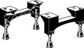PIEDS VIEGA ADVANTIX noir synthetique construite en hauteur 70-95mm