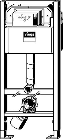 Viega Prevista Dry Pro élément WC 3-6 l - 1120 x 500 mm - sans set de fixations - PP-coude