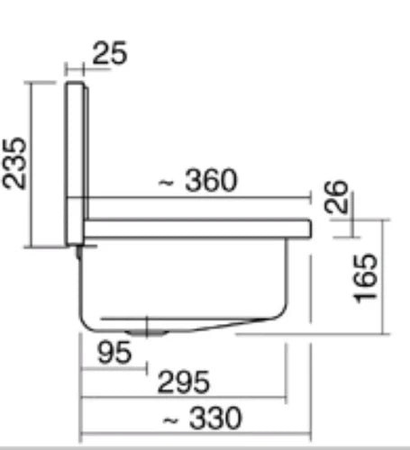 Laufen Classics déversoir 510 x 360 mm - blanc - acier émaillé - avec bord noir - avec crépine - blanc
