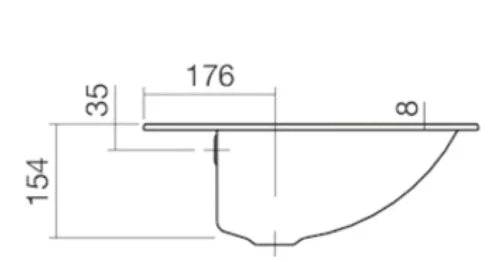 Laufen Form lavabo encastré rond 450 mm - blanc - acier émaillé - avec trou de robinet - avec trop-plein - émaillé intérieur/extérieur